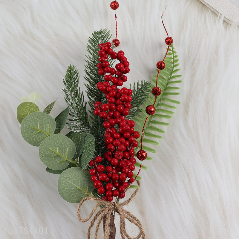 Factory supply artificial Christmas picks with red berries