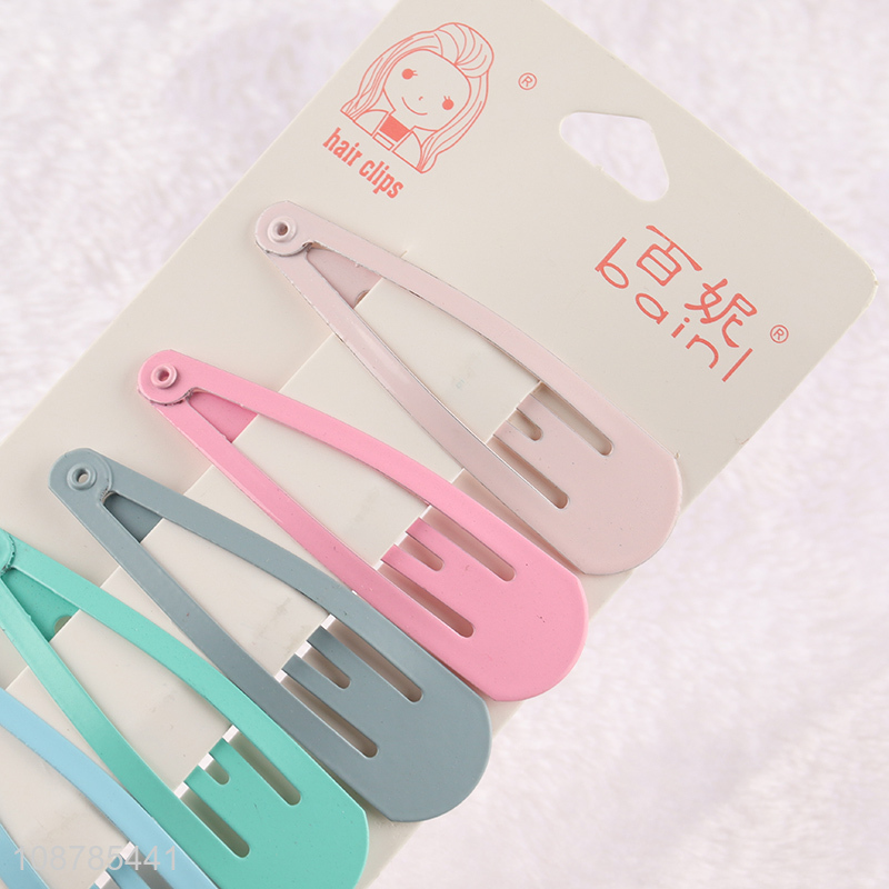 Good price 6pcs candy color alloy hairpin
