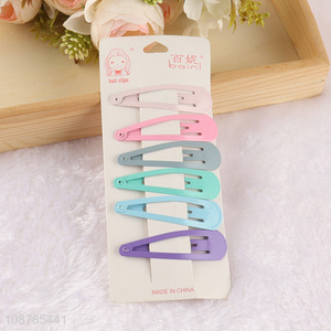 Good price 6pcs candy color alloy hairpin