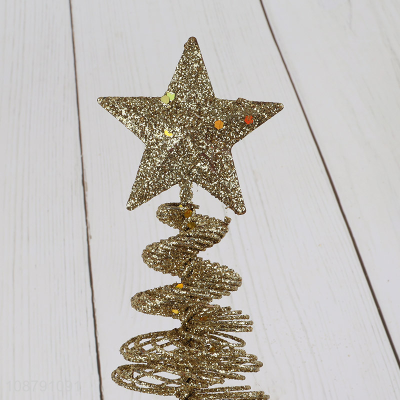 Hot selling metal glitter candle holder Christmas candle holder