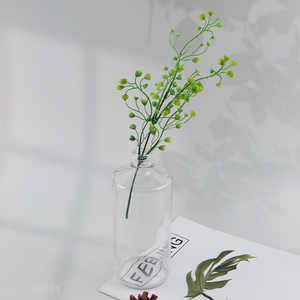 Wholesale narrow neck glass vase clear flower vase for decor