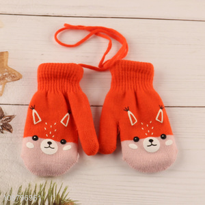 China imports cute winter gloves hanging neck gloves for kids