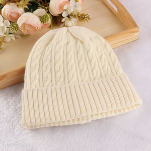 High quality winter knitted cap slouchy beanie hat for women