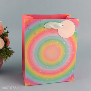 Top quality rainbow color paper bag gifts bag