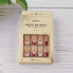 Wholesale 24pcs press on <em>fake</em> nails <em>nail</em> art supplies