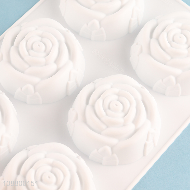 Wholesale rose shaped silicone molds for cake soap and jelly