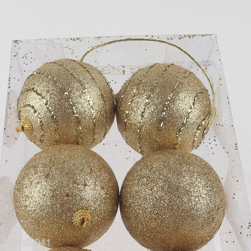 New product golden 8pcs christmas hanging ornaments ball