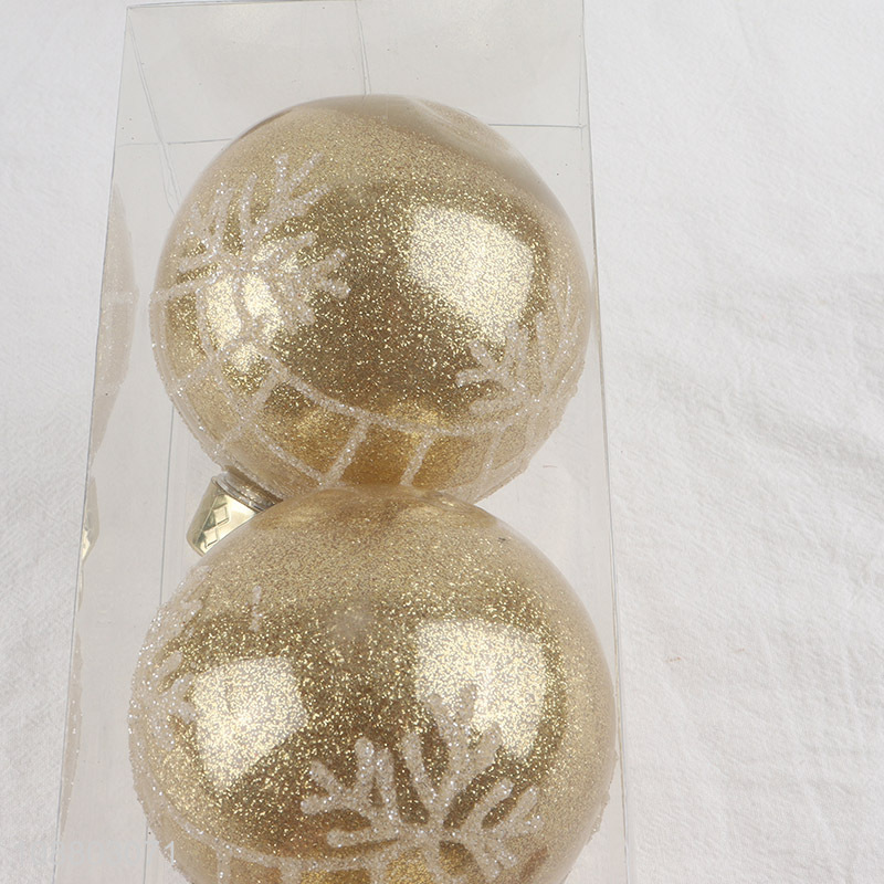 Top selling 3pcs golden christmas hanging ornaments ball