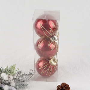 Best selling 3pcs xmas tree hanging ornaments christmas ball