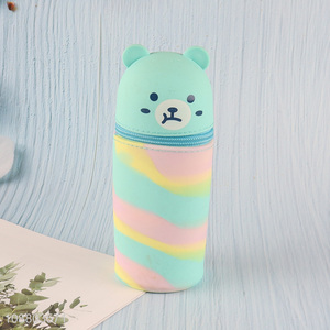 Factory price kawaii silicone pencil case for kids student
