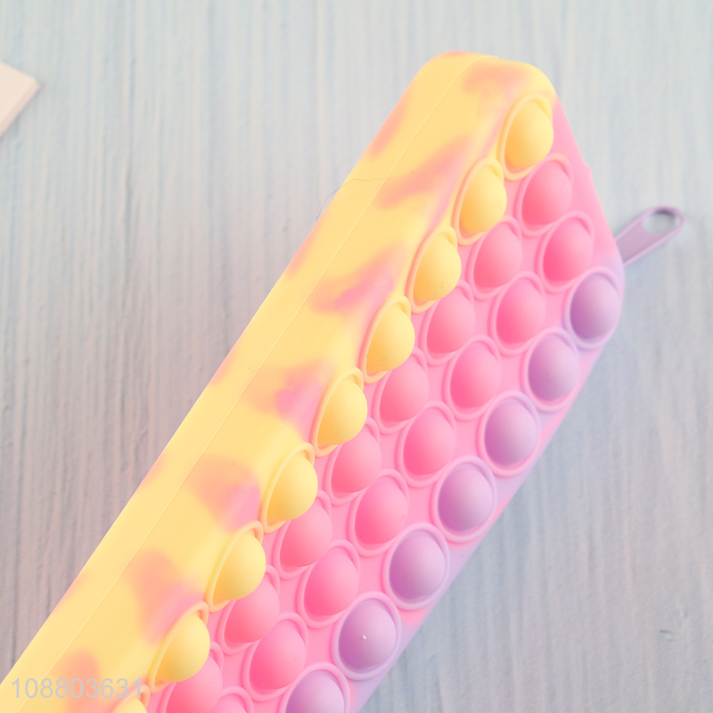 Factory price silicone bubble pencil case fidget toy