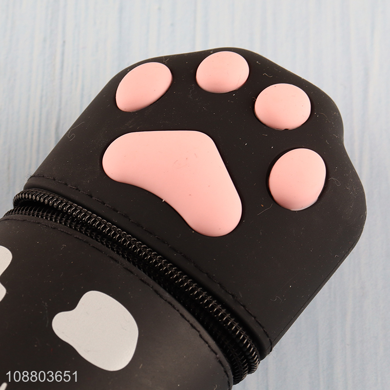 New product cute cat paw silicone pencil case for school