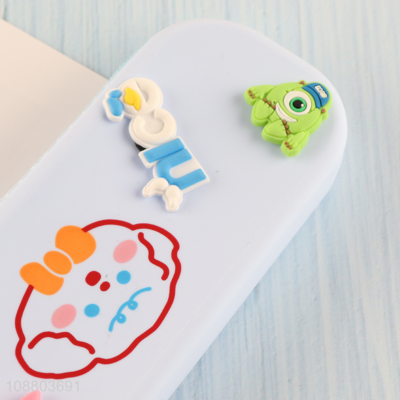 Wholesale cute silicone pencil pouch for kids girls