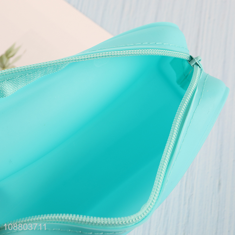 Hot sale waterproof silicone pencil box makeup pouch