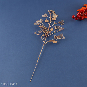 Good quality golden artificial leaves plant for DIY vase filler