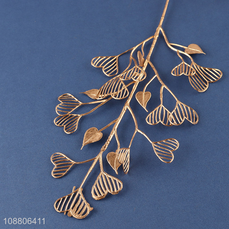Good quality golden artificial leaves plant for DIY vase filler
