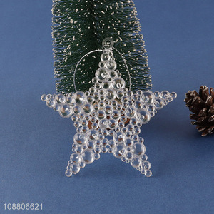 Factory price clear acrylic star ornaments Christmas tree diy ornaments
