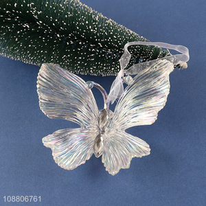 Hot selling clear acrylic butterfly pendants Christmas tree diy ornaments