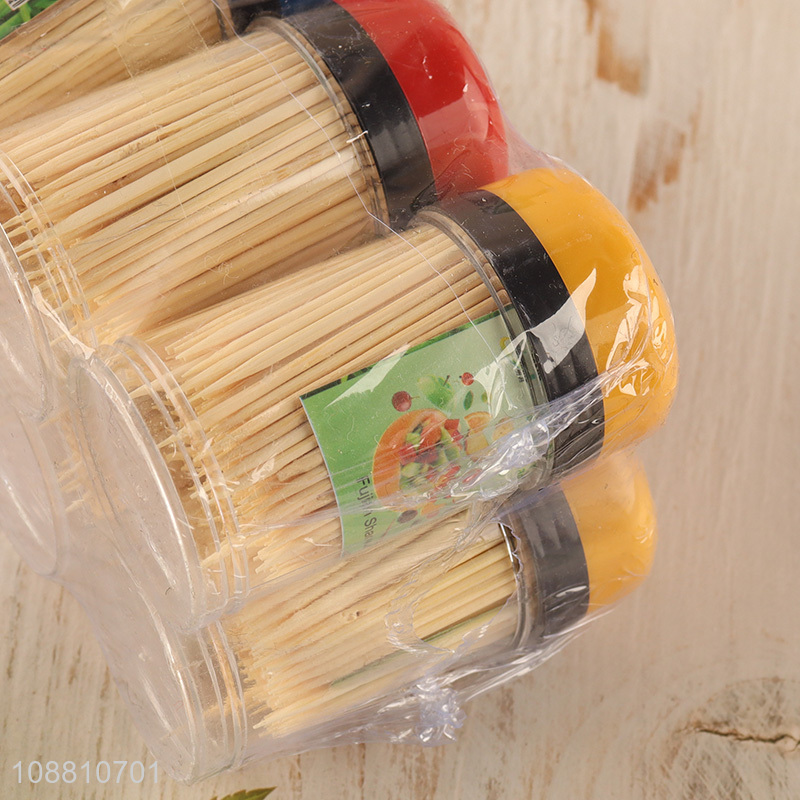 Hot selling 6-box disposable bamboo toothpicks(280pc/bottle)