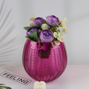 Low price tabletop decoration glass flower vase for sale