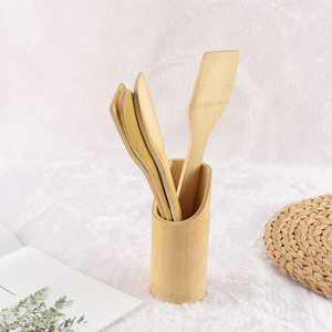Online wholesale natural bamboo kitchen utenils and holder set