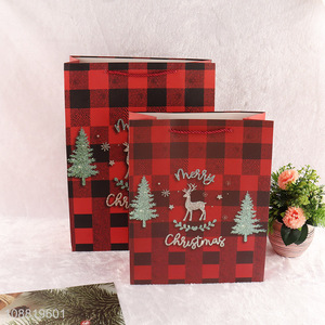 Custom logo Christmas paper gift bag with handles