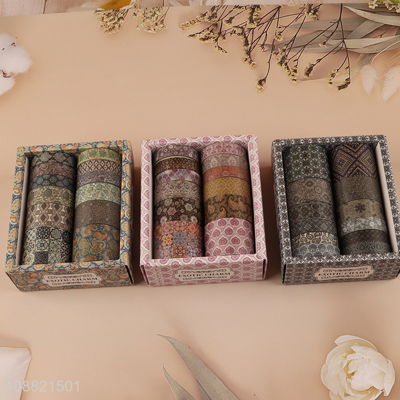 Wholesale 12 rolls vintage washi masking tape set for planners