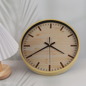 New product silent bamboo pattern wall clock for home office