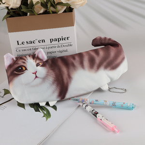 Good quality cute cat shaped pencil pouch pen bag for students