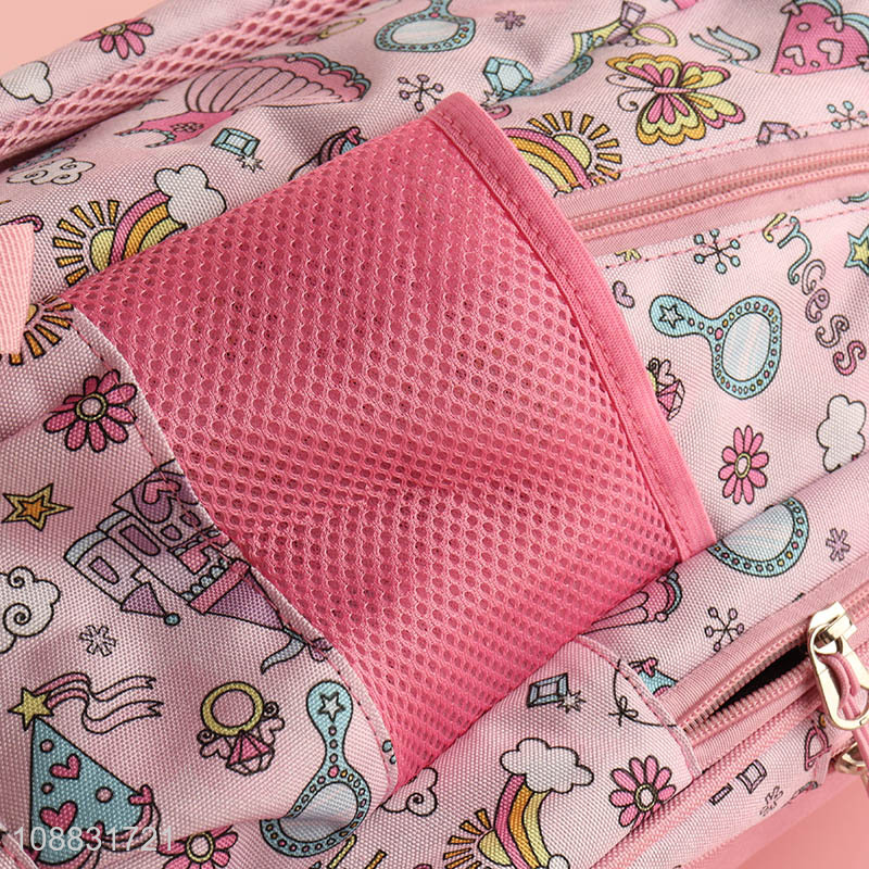 Factory wholesale pink girls students school bag school backpack