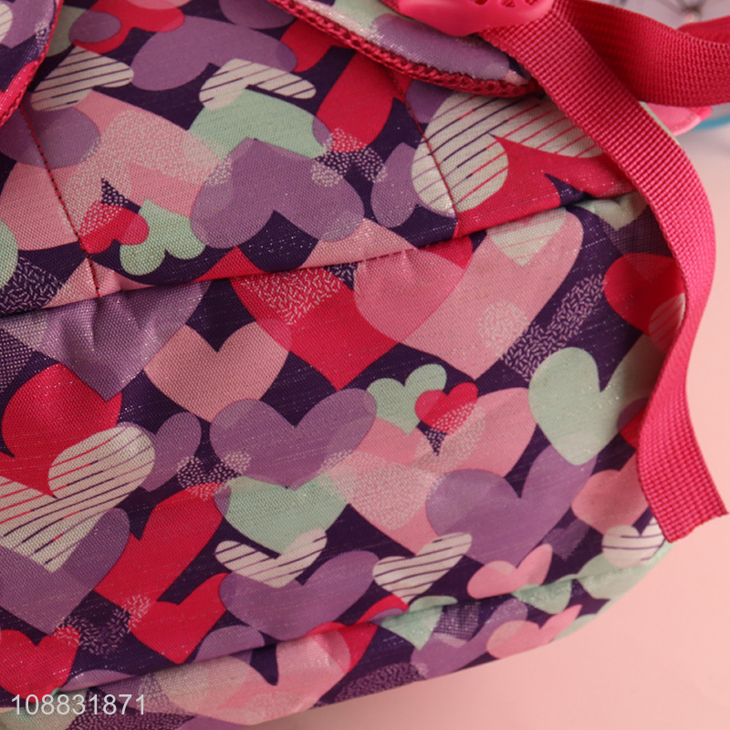 Hot sale heart pattern students kids school bag school backpack
