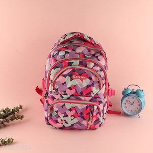 Hot sale heart pattern students kids school bag school backpack