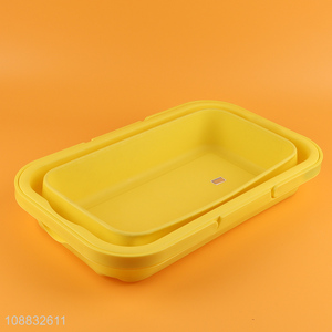 Good price multi-function foldable plastic storage basket with handles
