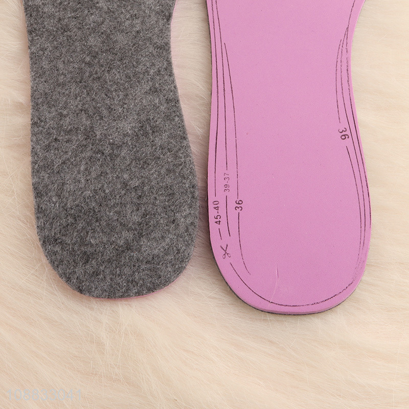 Online wholesale winter warm felt insoles cut to fit insoles