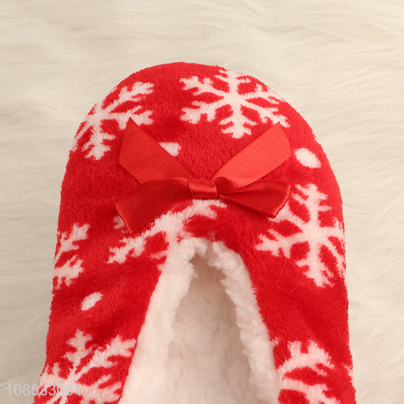 Good quality fluffy winter Christmas house slippers for women