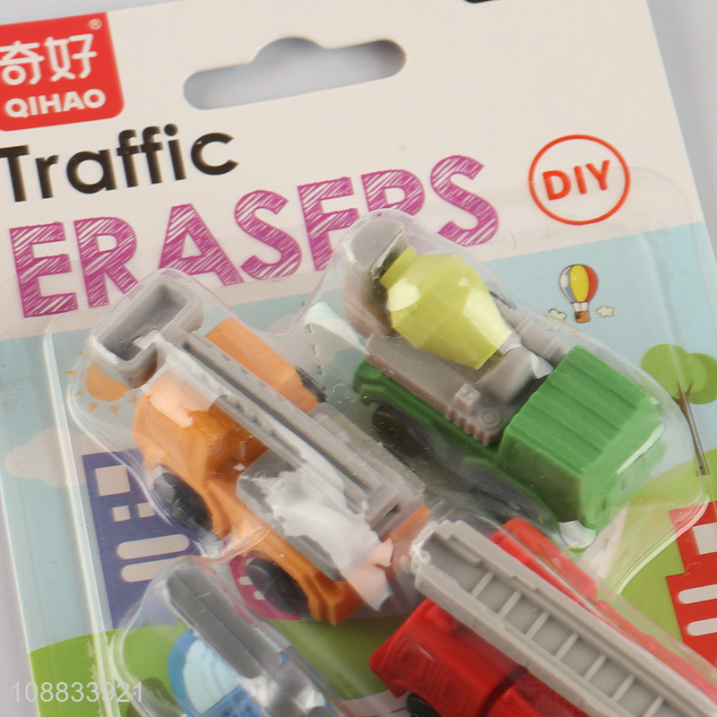 Low price 4pcs diy traffic series eraser set