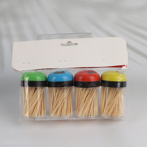 Wholesale 4*150pcs disposable bamboo toothpicks for teeth cleaning