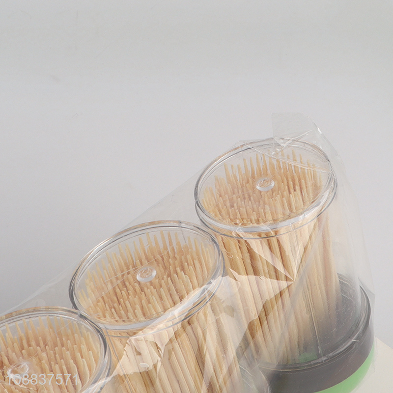 Hot selling 3*150pcs disposable bamboo toothpicks for appetizers