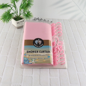 China supplier bathroom shower curtain with rose rings