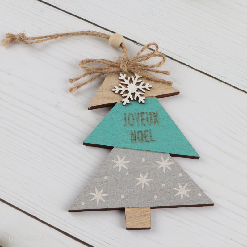 Online Wholesale Painted Wooden Slices Christmas Tree Ornaments