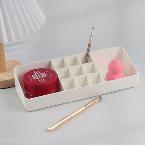 Top quality white pp desktop organizer storage box for cosmetic