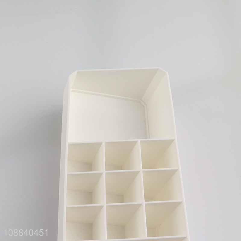 Top quality white pp desktop organizer storage box for cosmetic