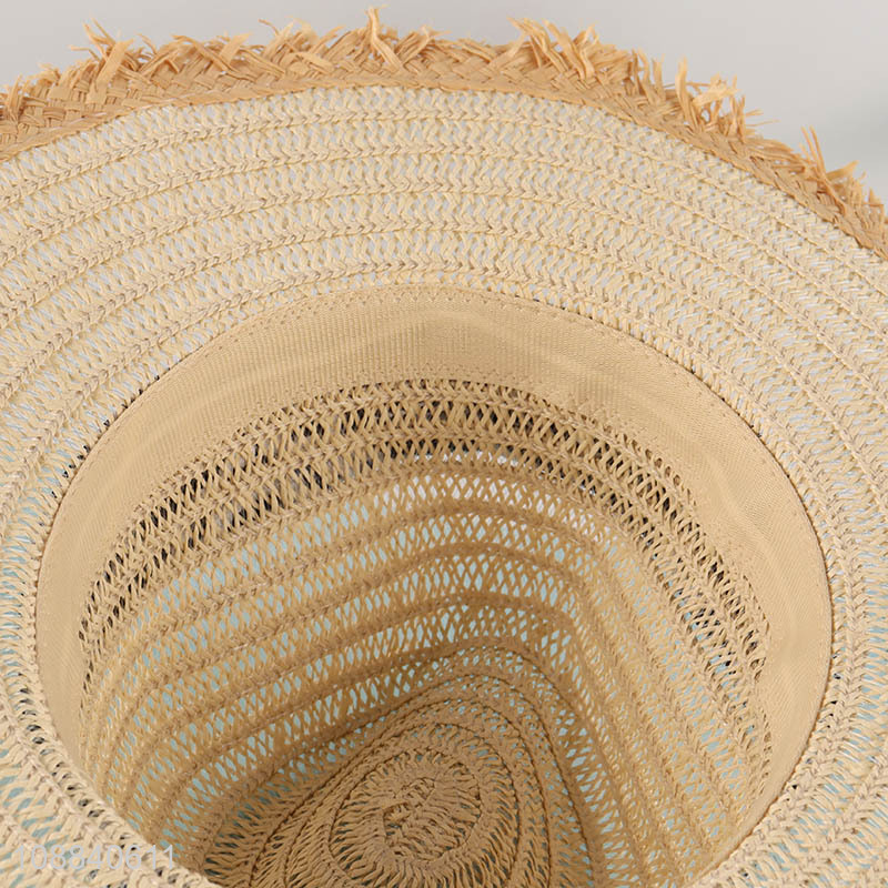 Factory price wide brimmed beach straw hat for women