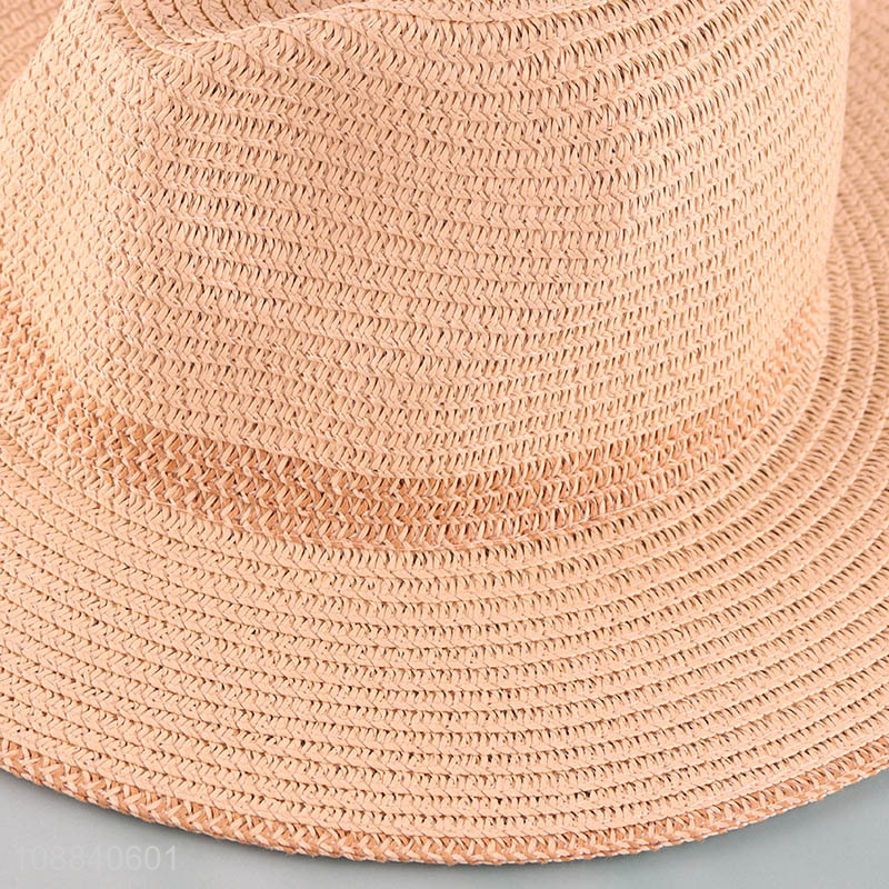 Good quality women straw hat wide brim beach sun hat