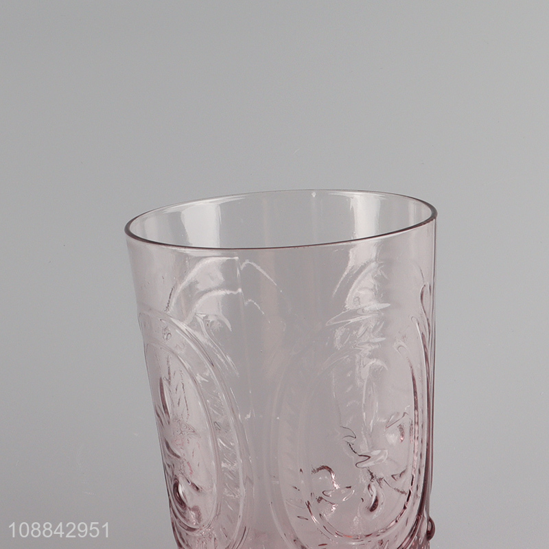 Most popular embossed colored glass drinking cup water cup