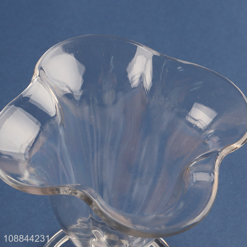 Factory Price Clear Footed Acrylic Ice Cream Dessert Cup