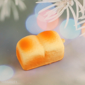 Yiwu market bread shape pu soft squeeze toys for stress relief