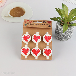 Good sale 6pcs wooden clips set for home office