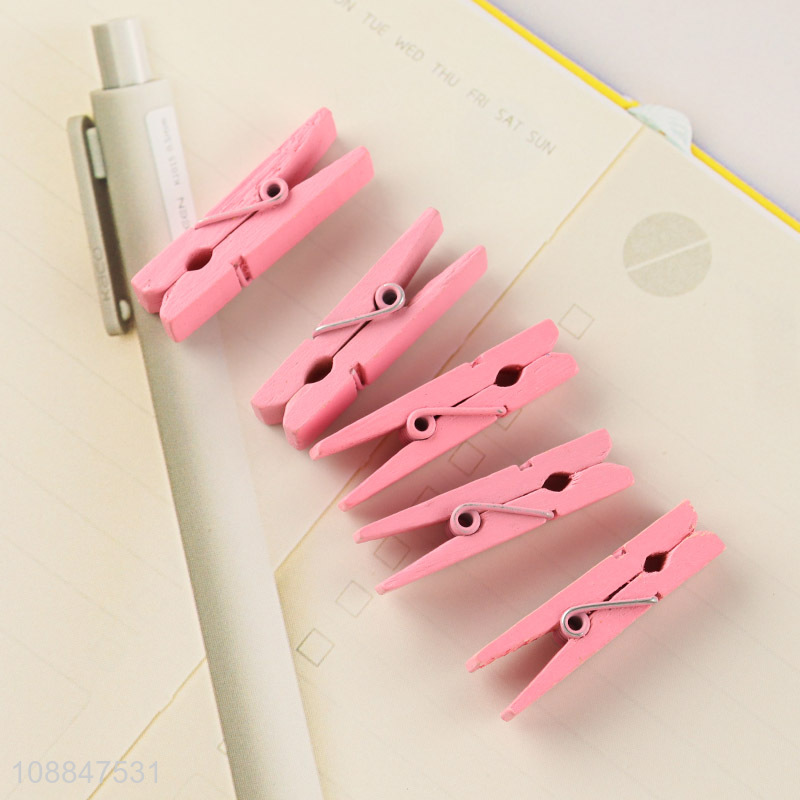 Online wholesale solid color wooden clips wooden photo pegs