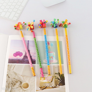 Good Quality Kawaii Cartoon Pencil with Cute Toppers